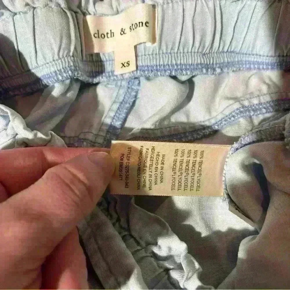 Cloth & Stone Shorts Womens Xs Freshwater Paper Bag Soft, Light Blue - Picture 6 of 8